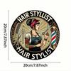 Vintage Barber Shop Metal Tin Sign Hair Stylist Decor Wall Art Gift