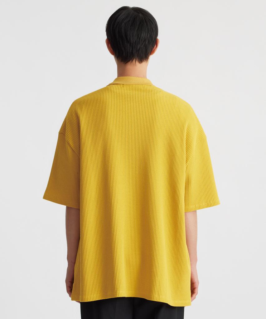Keontempoleolieokauncheu Waffle Texture Oversized Polo Shirt Mustard [Men'S]