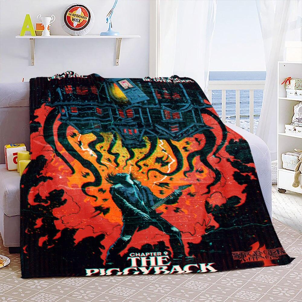 Eddie Munson Stranger Things Tragbare Warme Überwurfdecken für Bettwäsche Reise