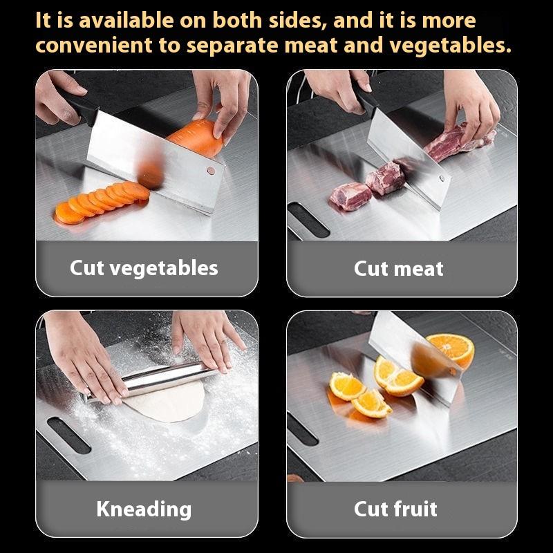 23X34cm Thickening Anti-mold Cutting Board Non Slip Double-Sided Easy To Clear Stainless Steel Metal Cutting Board for Kitchen
