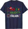 Nice Naughty Italian Christmas Funny Xmas Santa Hat T-Shirt