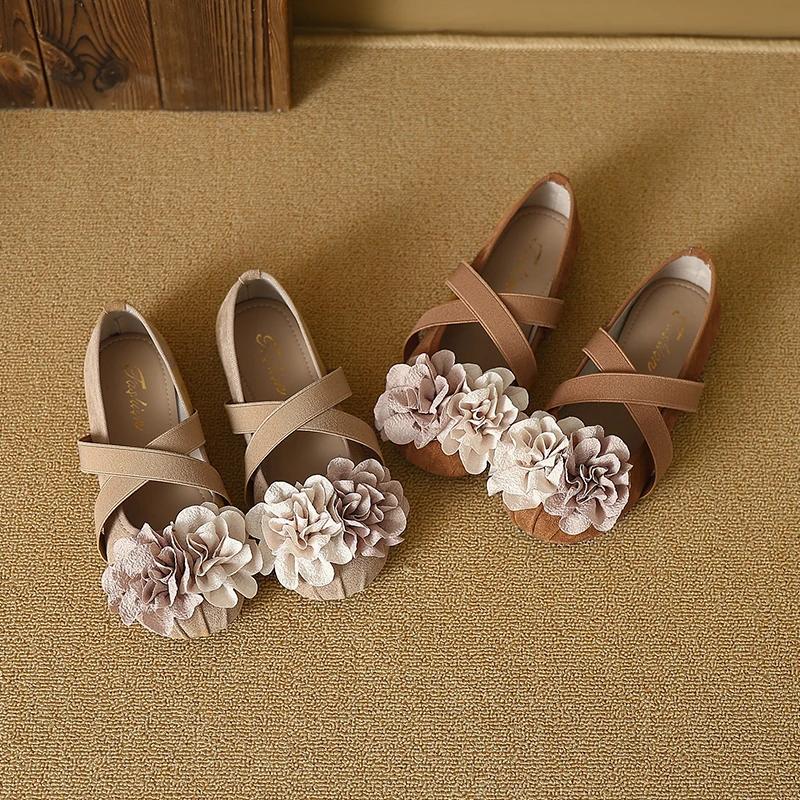 Cow Suede Flowers Casual Flats Summer New Ladies Bags on Sale 2025 High Quality Slip-on Solid Sweet Flats Sapatos Planos