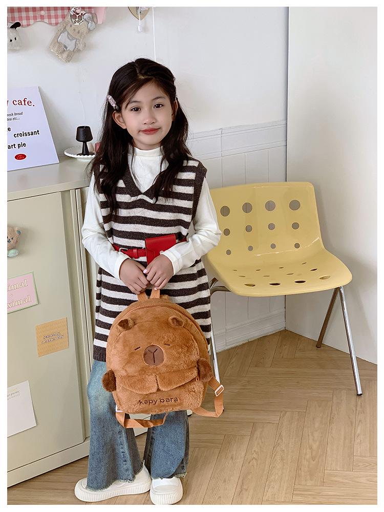 Korean Style Cute Plush Large Capacity Cartoon Backpack for Children