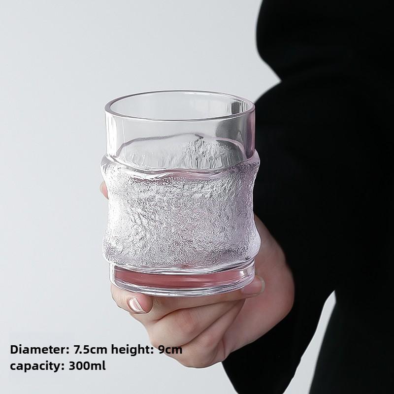 High-end Ice Tactile Cup Creative Round Whisky Glass Simple Household Foreign Wine Beer Glass High Appearance Level Coffee Cup