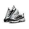 Skechers D'Lites Cushioning Lightweight Height Increasing Low Top Chunky Sneakers Women's Black White (Unisex) Chunky Sneakers 11914 BKW