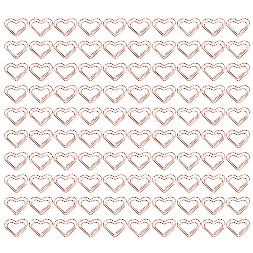 100Pcs Electroplated Paper Clips Silver/Rose Gold/Gold Cute Paper Clips Office Clips Office Home