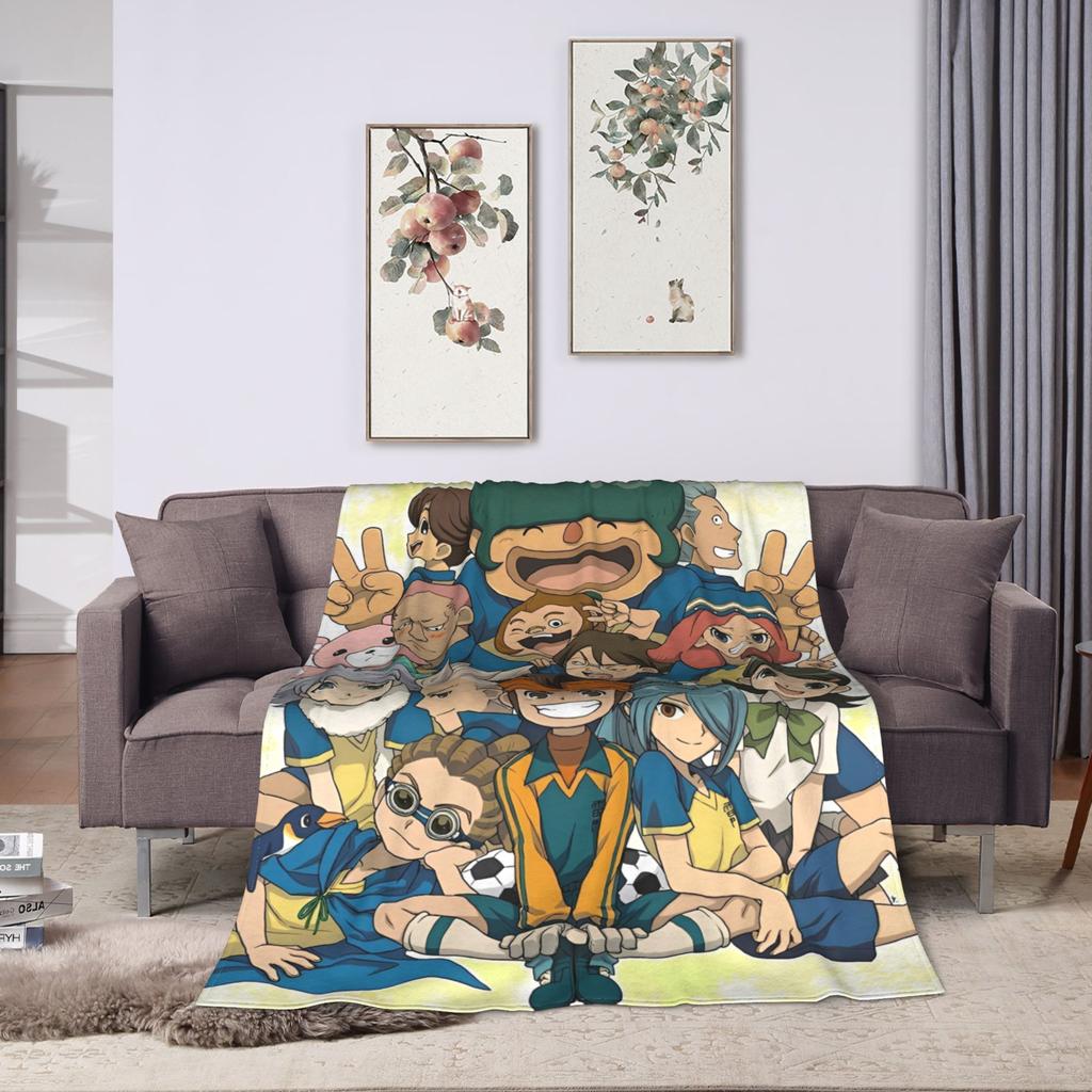 Inazuma Eleven Anime Blanket Flannel All Season Multi-function Lightweight Thin Throw Blankets for Home Bedroom Bedspreads
