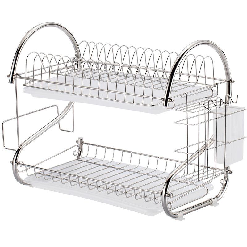 Multi-layer Kitchen Dish and Bowl Storage Rack with Drainage