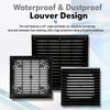 Black Vent Grille Waterproof Louver Vent Air Ventilation System Fan Grille  Electric Cabinet
