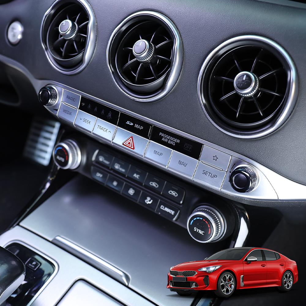 Auto Interior Trim Accessories Audio Knob Ring Cover Trim Aluminium Alloy Material For KIA Stinger 2018~2023 LHD/RHD