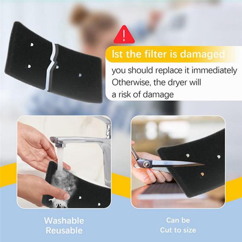 AD23-Dryer Filter Replacement Arcelik Backhoe Blomberg Grundig Tumble Dryer Foam Filter For Bauknecht Privileg HX481010716911