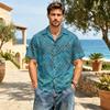 Men's Casual Short Sleeve Shirt Cotton Linen Blend Lightweight Button Down Collar Relaxed Fit Summer Top with Pocket