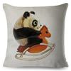 Cute Cartoon Animal Pillowcase Watercolor Animal Cushion Cover Living Room Bedroom Sofa Linen Decorative Pillowcase