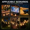 Outdoor Solar Hemp Rope Lights Waterproof String Lights Copper Wire Christmas Ball Bubble Lights for Courtyard Camping Holiday Decor
