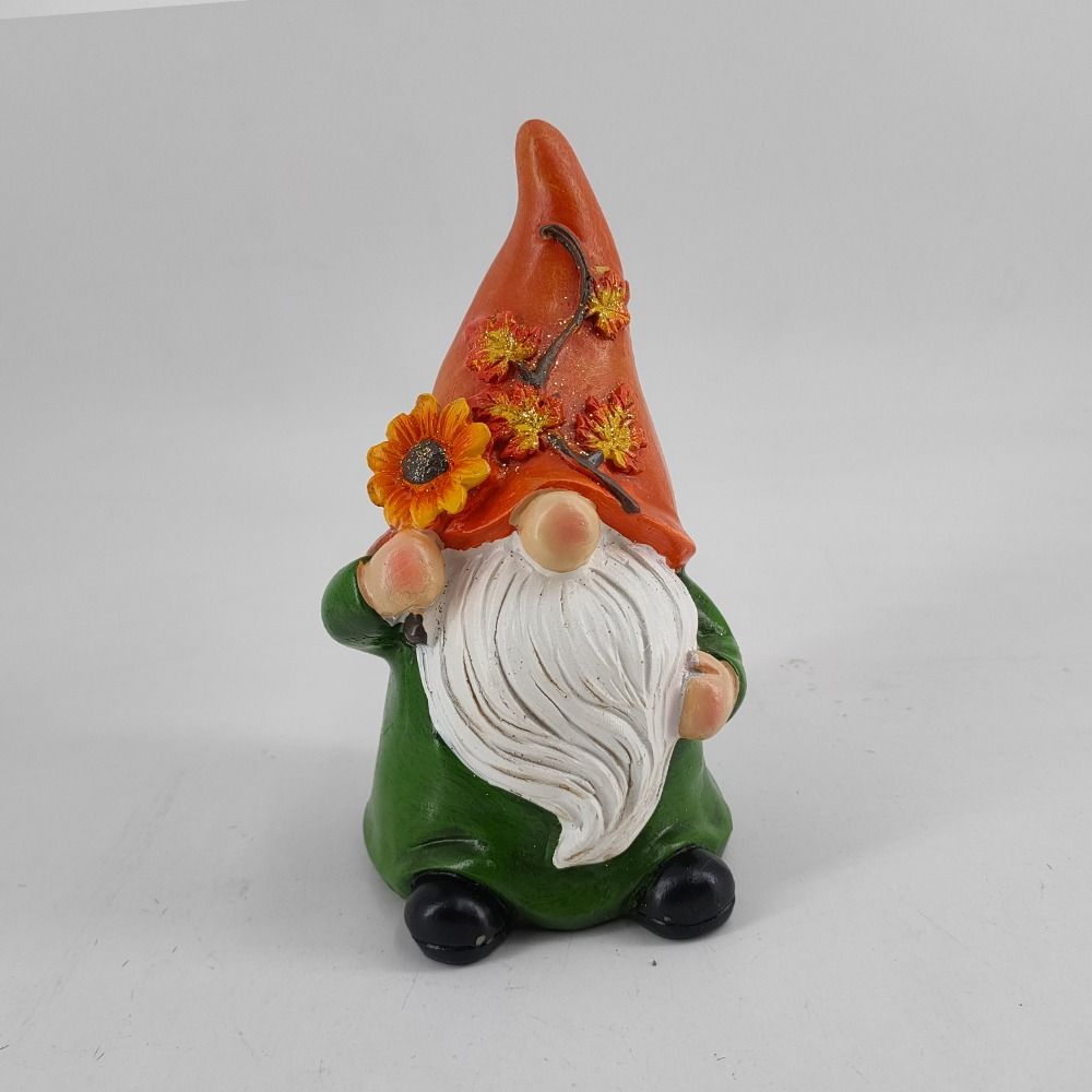 Resin Dwarf Sculpture Funny Miniature Statue Thanksgiving Pumpkin Decoration Gnome Figurine  Props