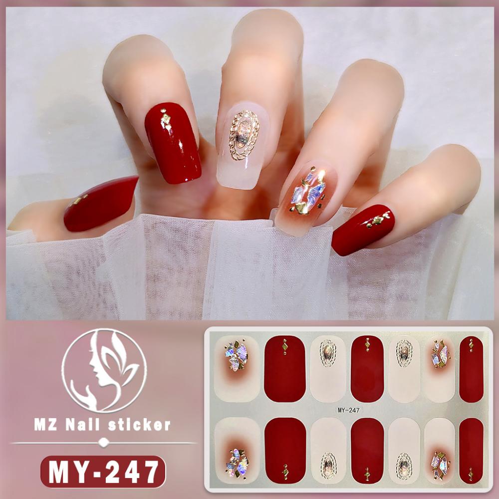 Three-dimensional Waterproof No-bake Gel Nail Polish Film Full Sticker European and American Sexy Nail Film Paper Nail Film Paper