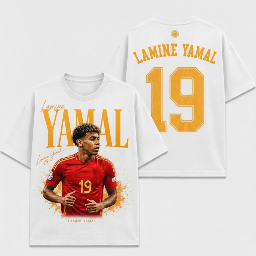 Lamine Yamal Spain No19 Football Graphic T Shirt Y2k Oversized Unisex Summer High Quality Short Sleeve Streetwear Fan Tee