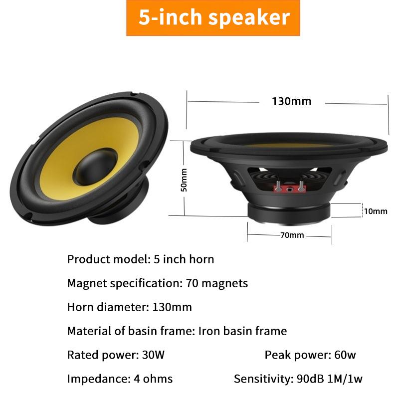 5/6/8/10 Inch Car Bass Speaker Coaxial Subwoofer Hifi Music Full Range Frequency Car Stereo Speaker For Universal Car Home Audio