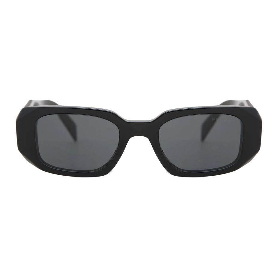 Prada Square Sunglasses With Acetate Arms Women Sunglasses Black 0PR-17WS1AB5S01AB5S0