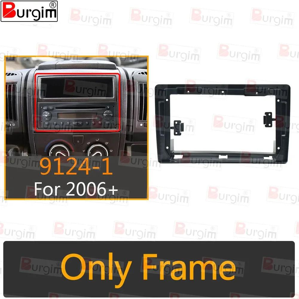 Burgim Car Android Radio Frame For Fiat Ducato Peugeot Boxer Citroen Jumper 2006-2022 9 inch Stereo Panel Harness Wire Canbus only frame-1