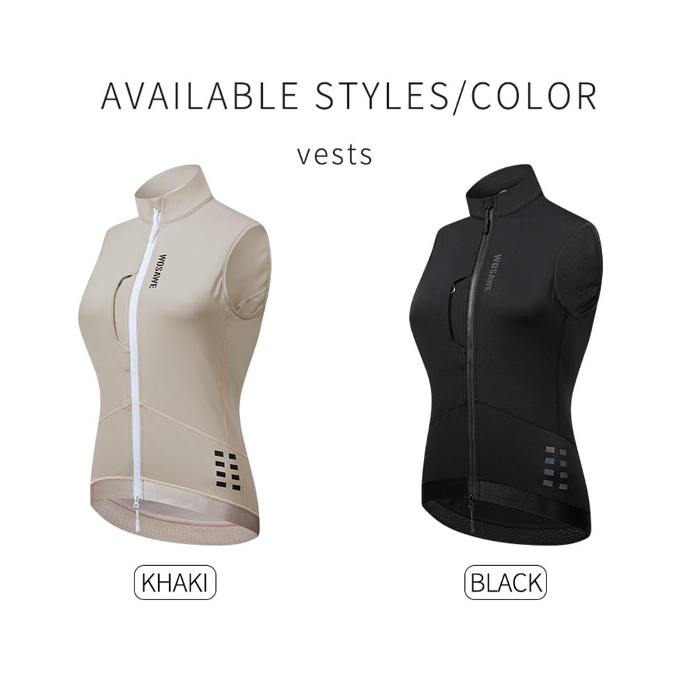 WOSAWE Höst/Vinter Dam Vindtät Fleece Ärmlös Varm Väst Reflekterande Silikon Vadderade Cykelbyxor Landsvägscykel Cykeldräkt