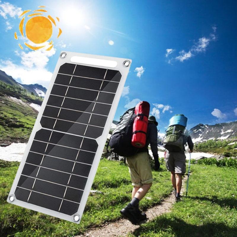 10W Solar Panel 5V Monocrystalline Silicon Solar Cell DIY Cable Waterproof Outdoor Rechargeable Power Charger For Phone