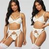 European and American Sex Underwear Women, Sexy Temptation Three-point Lace Suspender Sex Suit