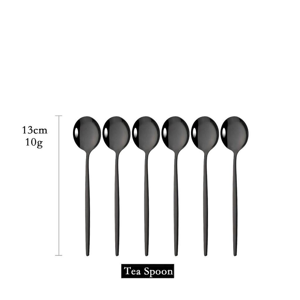 Set da 6 Pezzi Cucchiaini Acciaio Inossidabile Posate Colorate Cucchiaini Piccoli per Torta Frutta Dessert Caffè Snack Strumenti per la Cucina Stoviglie