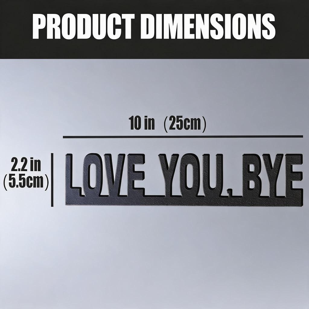 Metal Door Topper Black Farmhouse Style Sweet Message - Funny Door Frame Decor with "Love You Bye" Sign for Christmas Home Kitchen Wall Ornaments