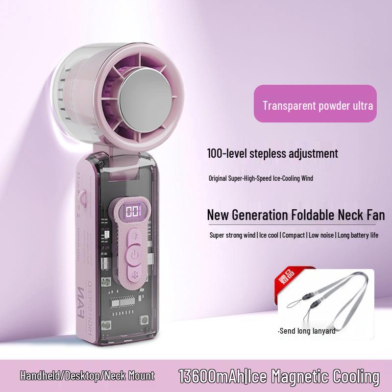 Portable Leafless Cooling Mini Fan with Rechargeable Semiconductor Air Turbine White