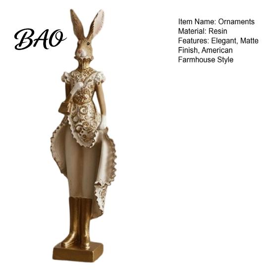 Housewarming Gifts for New Home Vintage Resin Mr & Mrs Rabbit Figurine, Dress Bunny Statues, Farmhouse Unique Aesthetic Room Accessories Country