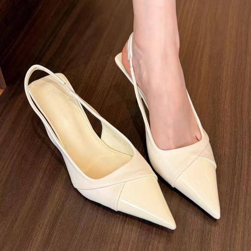 Woman Pointed Toe Sandals 2025 Summer Solid Color High Heels Elegant Shoes Sexy Stilettos Comfortable Women’s Sandals Size 35-42