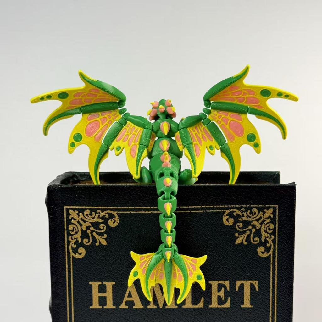 Simulation Dragon Model Joint Movable 3D-printed Emperor Dragon Desktop Decorative Cute Attractive Color Matching Small Ornament