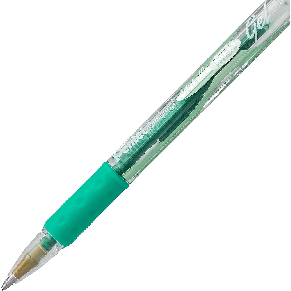 Pentel Sunburst M Line Metallic Gel Pens Permanent Assorted Ink 5 Pack