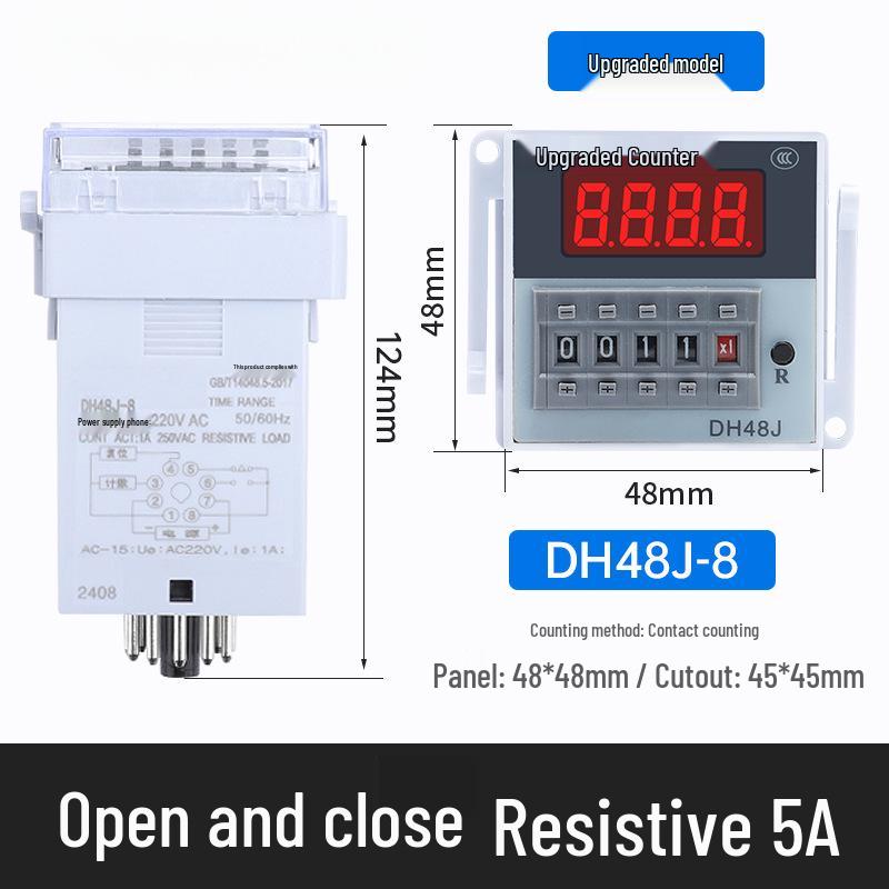 Industrial Digital Display Counter DH48J-8, High Precision 11A, Power Failure Memory, for Automated Punch Press.