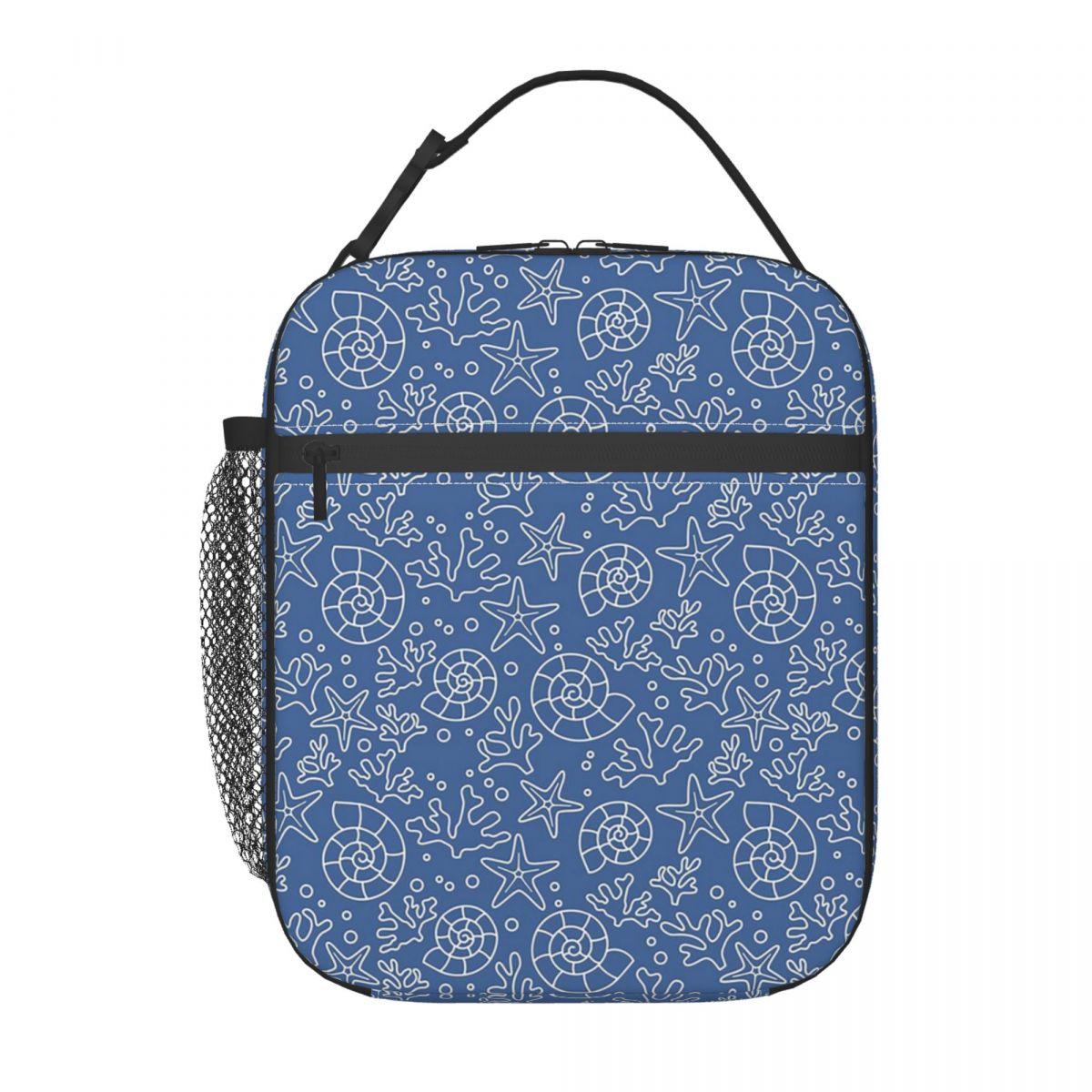 

Sea Creatures Sea Turtle Shell Starfish Insulated Lunch Bag for Women Children Portable Food Boxes Thermal Lunch Box Tote One Size