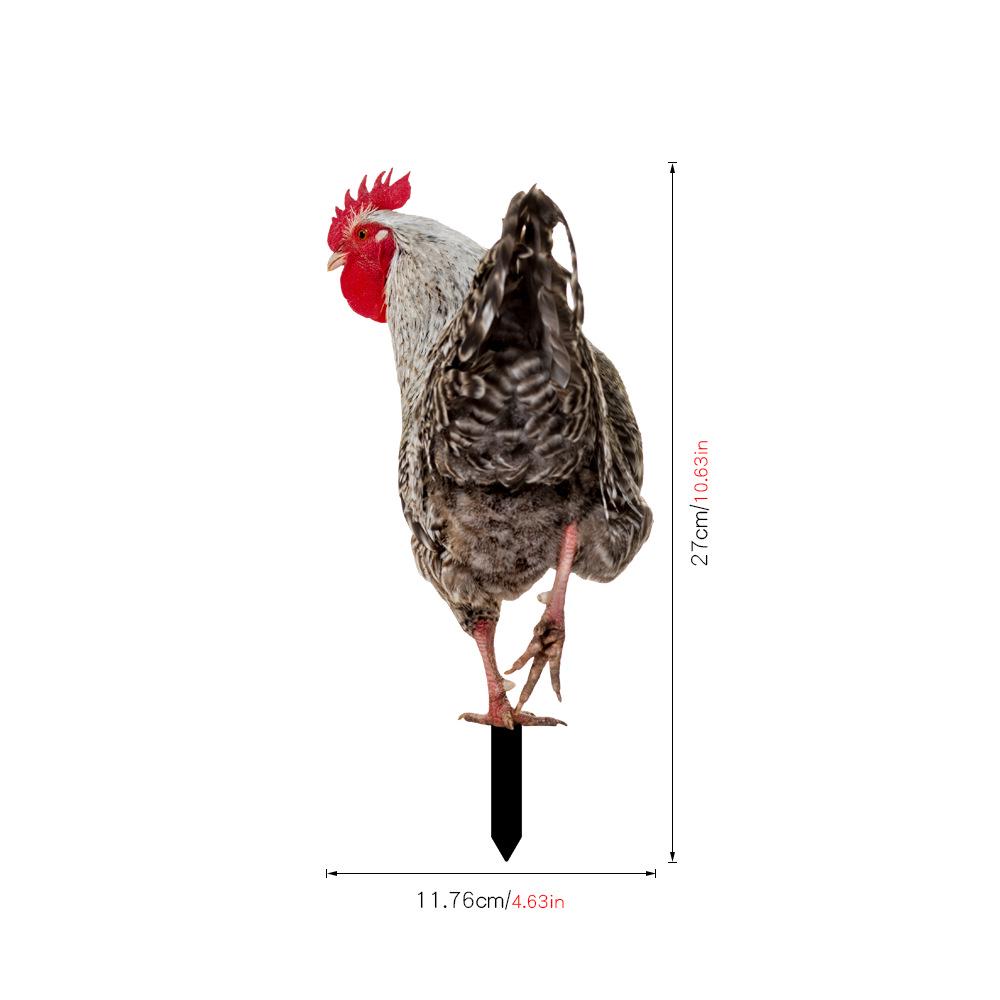 YKLU069-256 3D Rooster, Hen, Duck & Pig Outdoor Garden Decoration Plug