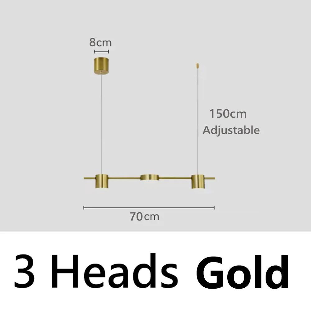 

Современный светодиодный подвесной светильник с дистанционным управлением для внутреннего освещения, художественный потолочный подвесной светильник с золотой длинной полосой для кухни, ресторана, украшения Warm light NO RC