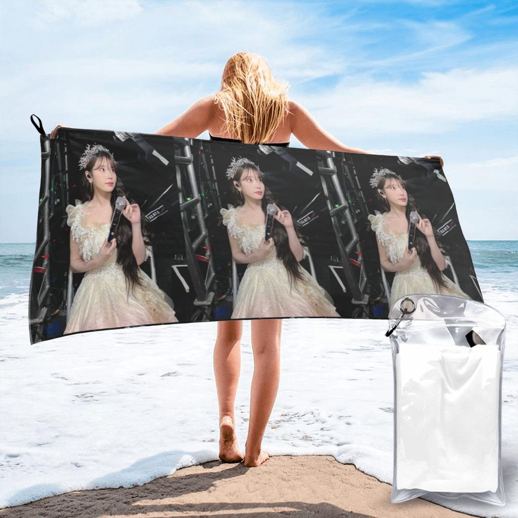 Iu Lee Ji-Eun Korean Actress I-Idol Beach Towel Soft Microfiber Quick Dry Absorbent Quick Towels For Pool