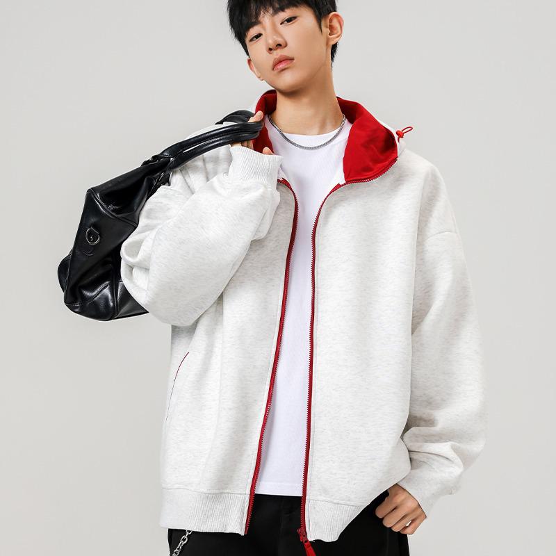 Unisex Color Block Zip-Up Hoodie Cardigan - Casual Autumn Style 3XL