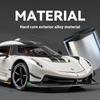 1:24 Cool Sports Car Alloy Model, Rotor Door, Simulated Sound and Light, Restored Details, Exquisite Desktop Ornaments