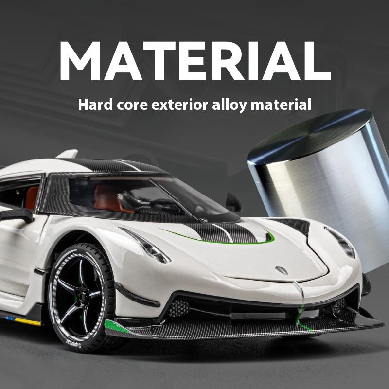 1:24 Cool Sports Car Alloy Model, Rotor Door, Simulated Sound and Light, Restored Details, Exquisite Desktop Ornaments