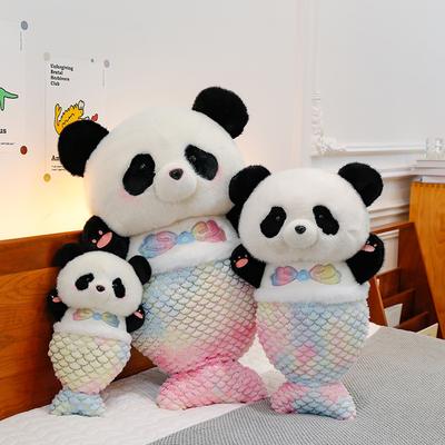 Rainbow Mermaid Panda Plush Toys Giving Birthday Gifts To Best Friends Confessing Dolls To Exchange Bathroom Window Ornaments