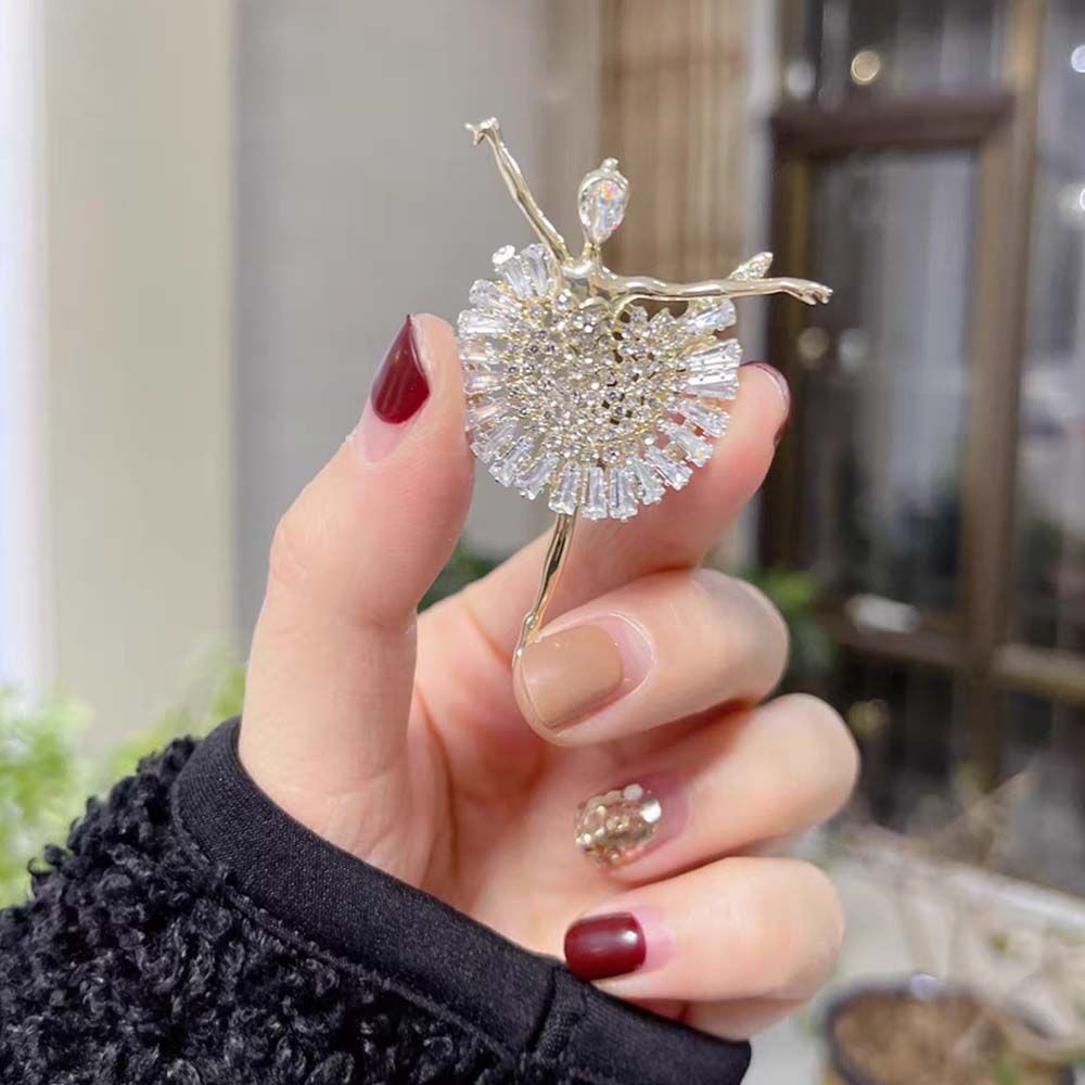 Crystal Girl Gift Clothing Accessories Korean style Ballet Girl Brooch Ballerina Pin Women's Brooch