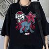 Hawkins Demogorgon Tshirt Anime Black T Shirt Cartoon Short Sleeve Harajuku Tshirt Women Unisex