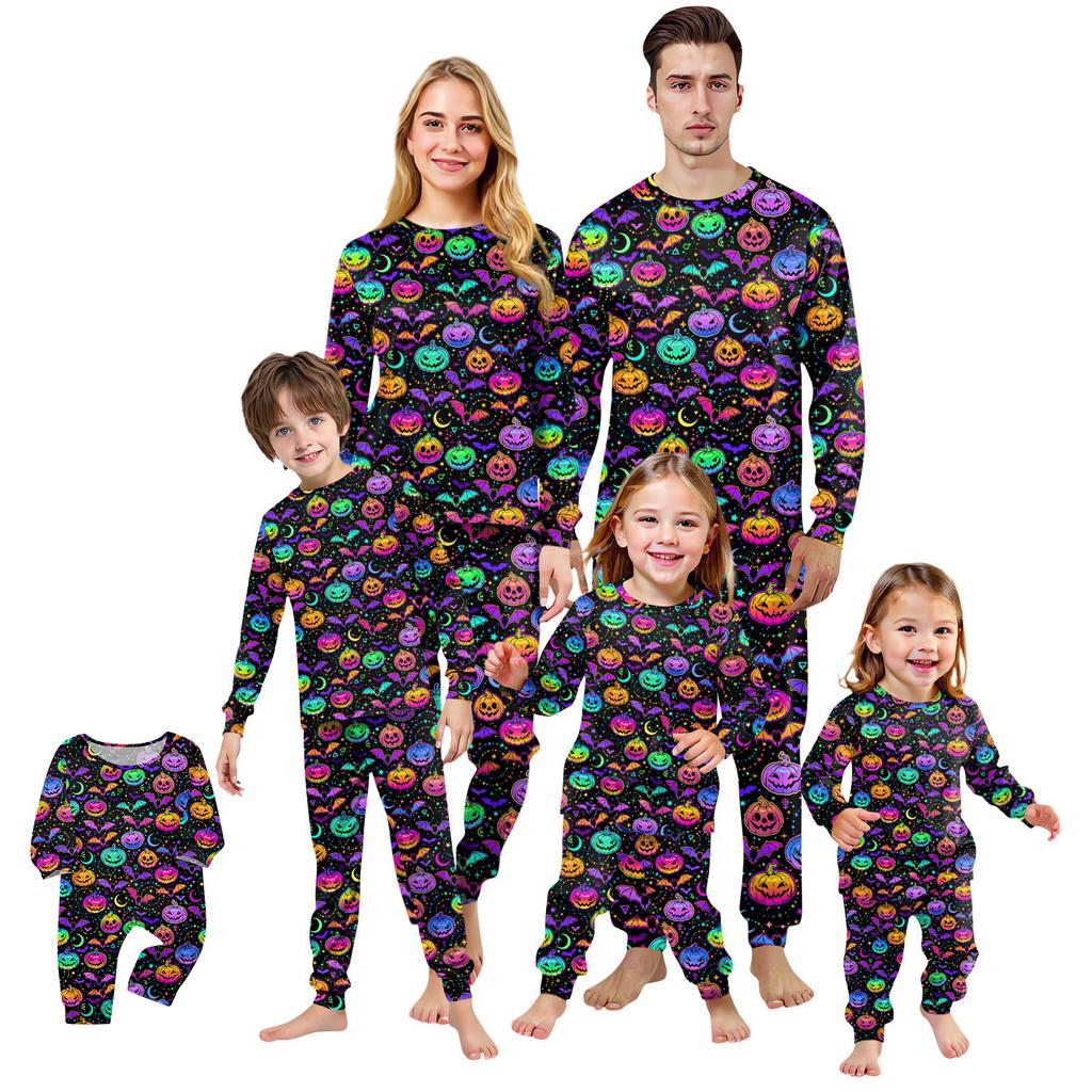 Family Matching Print Sets Pajamas Loungewear Outfits Family Matching Long Sleeve Tops+Pants Set