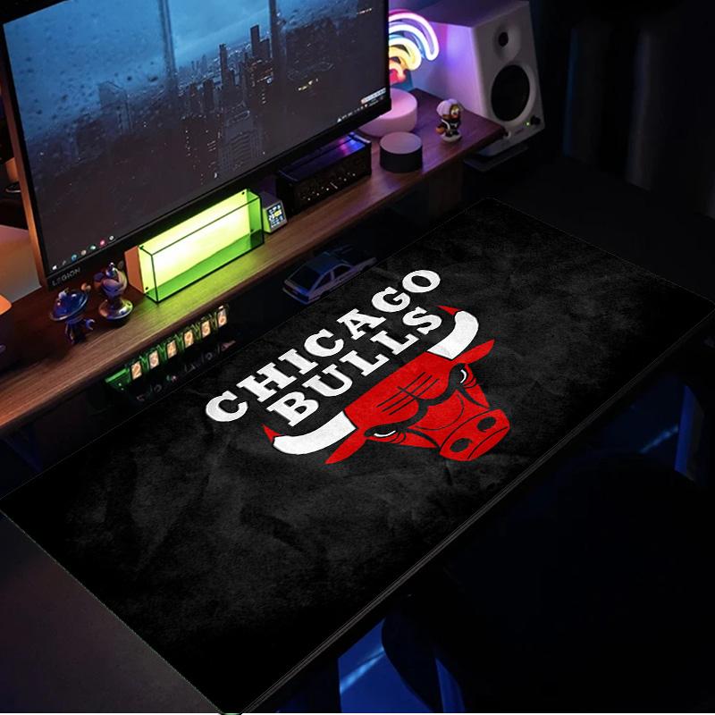 Tappetino per Mouse Logo Chicago Bulls, Base in Gomma, Tappetino per Mouse per Giocatori e Uso Ufficio, Scrivania da Gioco, Tappetino Facile da Pulire Regali di Natale per Fan