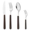 4Pcs Gold Cutlery Set Stainless Steel Dinnerware Wooden Handle Tableware Glossy Knife Fork Spoon Western Kitchen Silverware Set