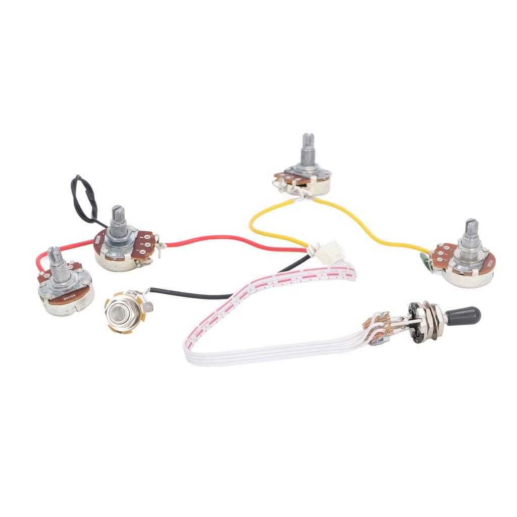 Electric Guitar Wiring Harness Kit 3 Way Toggle Switch 500K Pots Guitar Prewired Wire Harness for LP Guitars