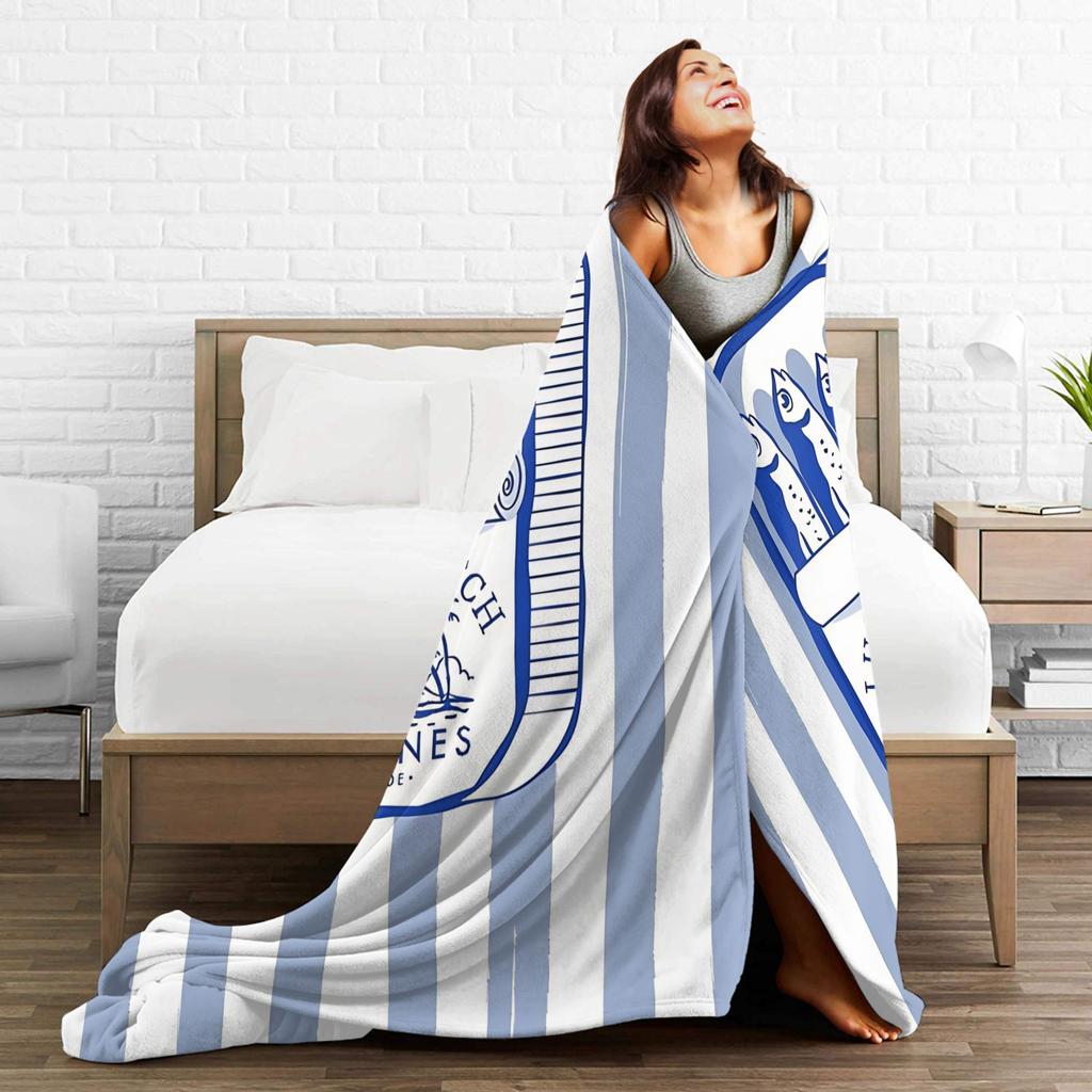 Retro Sardines Blanket Quality Warm Bedding Throws Winter Boy Girl Outdoor Street Trend Bedspread